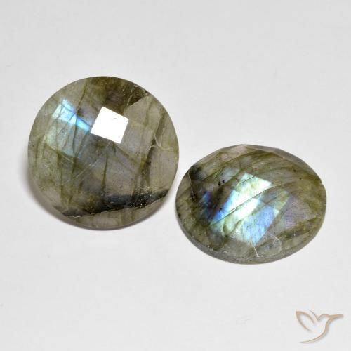 25.78ctw Naturel Multicolore Labradorite, Tour, Translucide