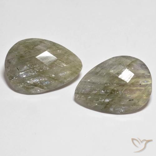 22.06ctw Naturel Multicolore Labradorite, En forme de poire, Translucide
