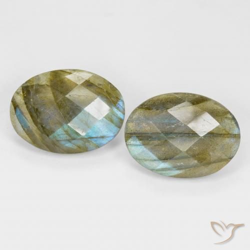 16.81ctw Naturel Multicolore Labradorite, ovale, Translucide