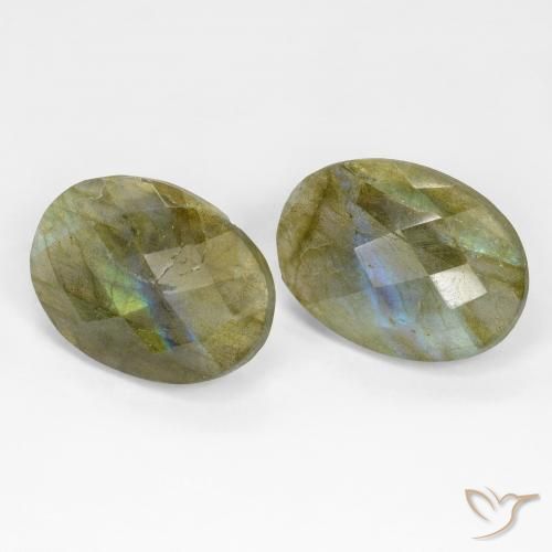 15.65ctw Naturel Multicolore Labradorite, ovale, Translucide
