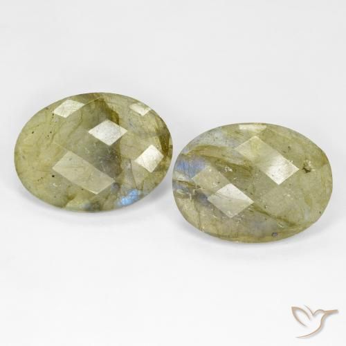 20.44ctw Naturel Multicolore Labradorite, ovale, Translucide
