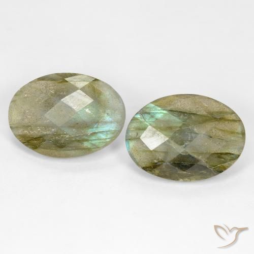 16.40ctw Naturel Multicolore Labradorite, ovale, Translucide