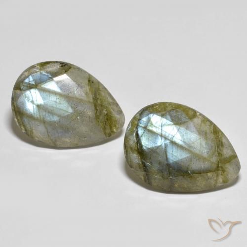 22.95ctw Naturel Multicolore Labradorite, En forme de poire, Translucide