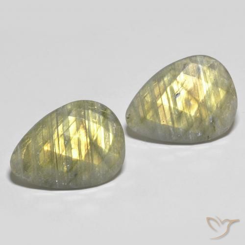 18.77ctw Naturel Multicolore Labradorite, En forme de poire, Translucide