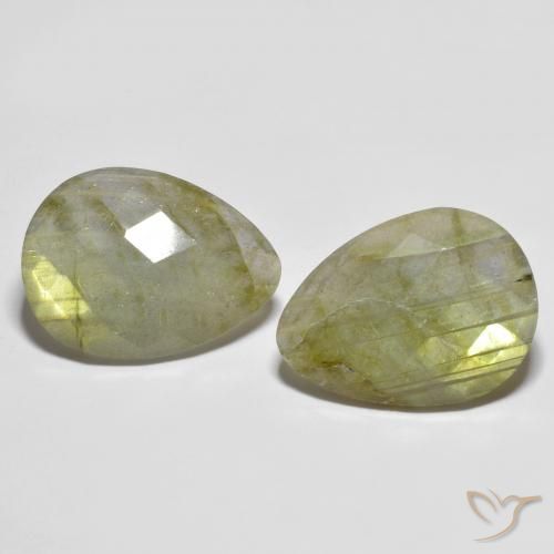 18.22ctw Naturel Multicolore Labradorite, En forme de poire, Translucide