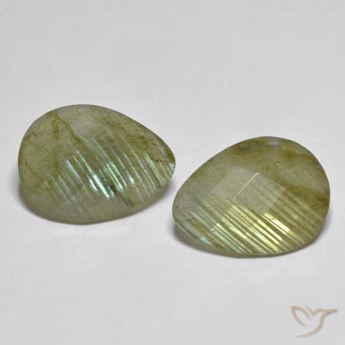 11.04ctw Naturel Multicolore Labradorite, En forme de poire, Translucide