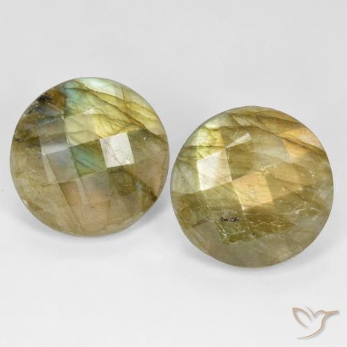 17.09ctw Naturel Multicolore Labradorite, Tour, Translucide