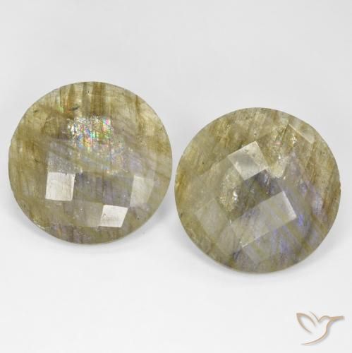 25.40ctw Naturel Multicolore Labradorite, Tour, Translucide