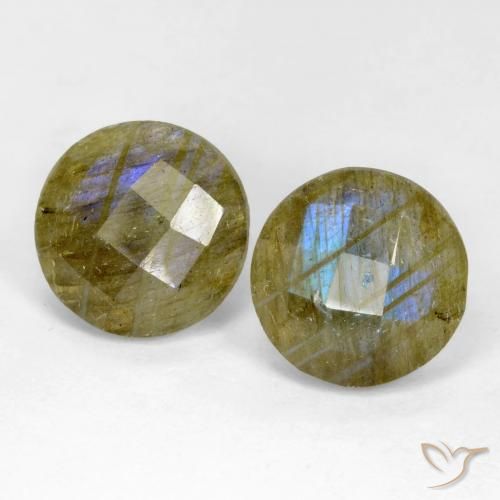 8.40ctw Naturel Multicolore Labradorite, Tour, Translucide