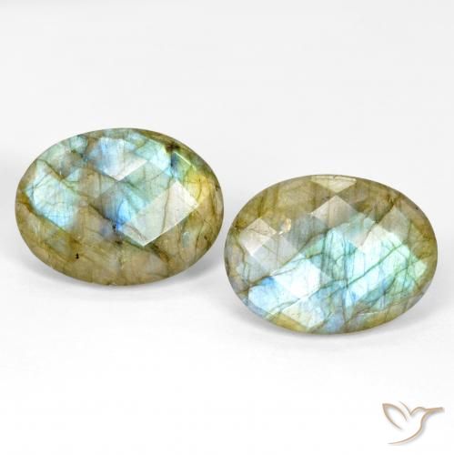 20.09ctw Naturel Multicolore Labradorite, ovale, Translucide