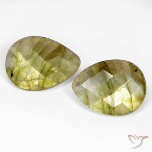 12.66ctw Naturel Multicolore Labradorite, En forme de poire, Translucide