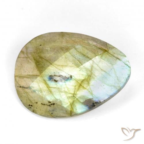 7.84ct Naturel Multicolore Labradorite, En forme de poire, Translucide