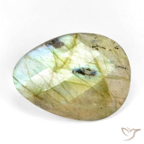Labradorite Multicolore naturelle En forme de poire, 7.84 ct, Translucide
