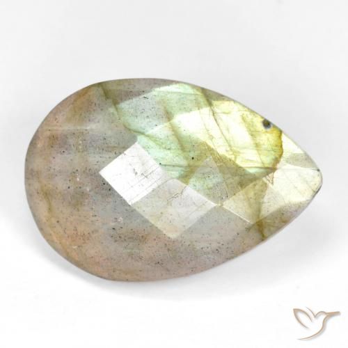 Labradorite Multicolore naturelle En forme de poire, 11.53 ct, Translucide