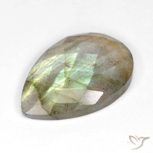 Labradorite Multicolore naturelle En forme de poire, 11.53 ct, Translucide