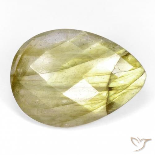 10.67ct Naturel Multicolore Labradorite, En forme de poire, Translucide