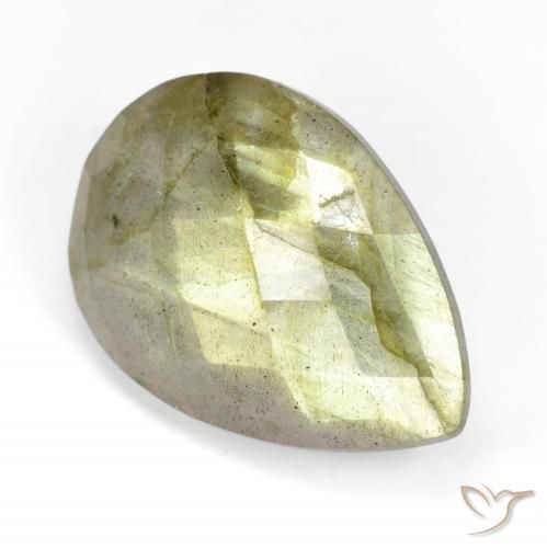 Labradorite Multicolore naturelle En forme de poire, 11.84 ct, Translucide