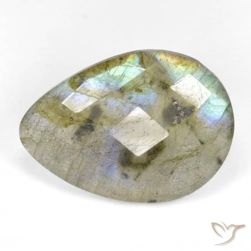 11.15ct Naturel Multicolore Labradorite, En forme de poire, Translucide