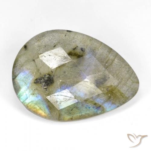 Labradorite Multicolore naturelle En forme de poire, 11.15 ct, Translucide