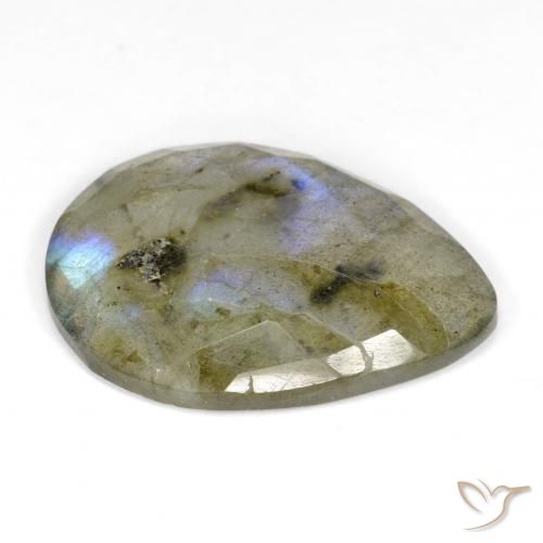 Labradorite Multicolore naturelle En forme de poire, 11.15 ct, Translucide