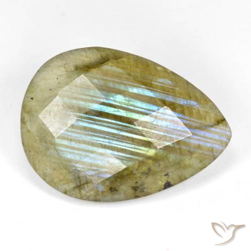 9.93ct Naturel Multicolore Labradorite, En forme de poire, Translucide