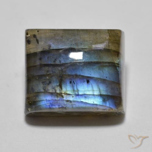 8.93ct Naturel Multicolore Labradorite, Carré, Translucide
