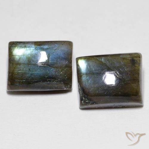 9.13ctw Naturel Multicolore Labradorite, Baquette, Translucide