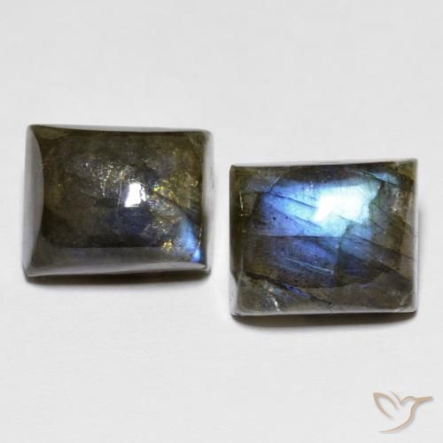 10.20ctw Naturel Multicolore Labradorite, Baquette, Translucide