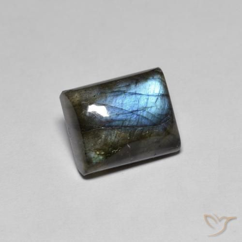 Labradorite Multicolore naturelle Baquette, 6.48 ct, Translucide