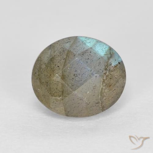 Labradorite Multicolore naturelle ovale, 1.32 ct, Translucide