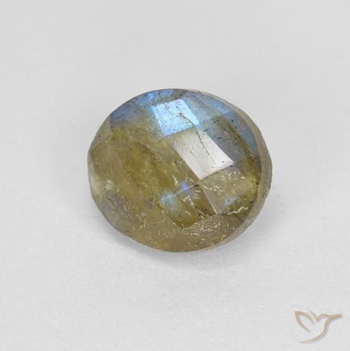 Labradorite Multicolore naturelle ovale, 1.26 ct, Translucide