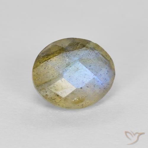 Labradorite Multicolore naturelle ovale, 1.22 ct, Translucide