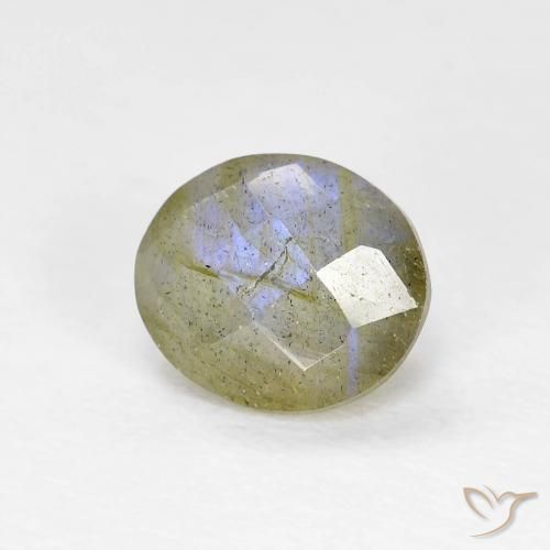 Labradorite Multicolore naturelle ovale, 1.19 ct, Translucide