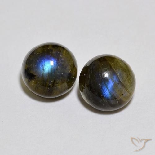 4.83ctw Naturel Multicolore Labradorite, Tour, Translucide