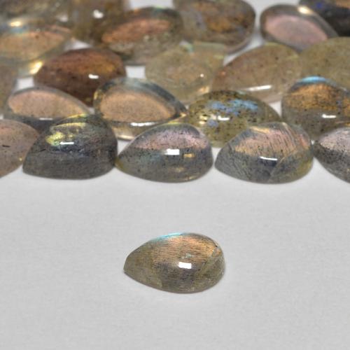Labradorite Multicolore naturelle En forme de poire, 0.44 ct, Transparent