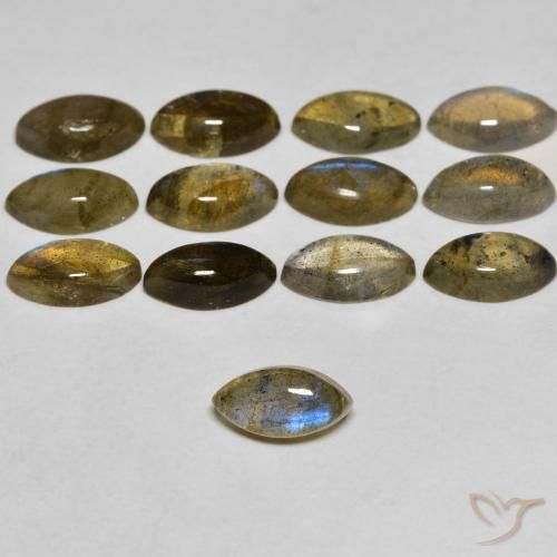 0.71ct Naturel Multicolore Labradorite, Marquise, Transparent
