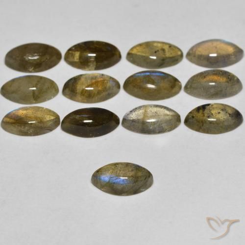 Labradorite Multicolore naturelle Marquise, 0.71 ct, Transparent