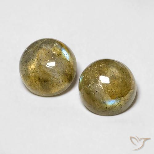 1.86ctw Naturel Multicolore Labradorite, Tour, Translucide