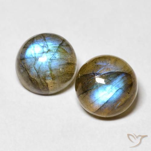 3.64ctw Naturel Multicolore Labradorite, Tour, Translucide
