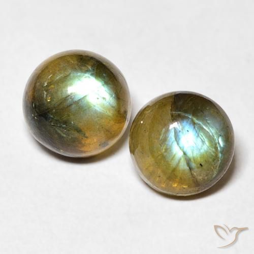 3.74ctw Naturel Multicolore Labradorite, Tour, Translucide