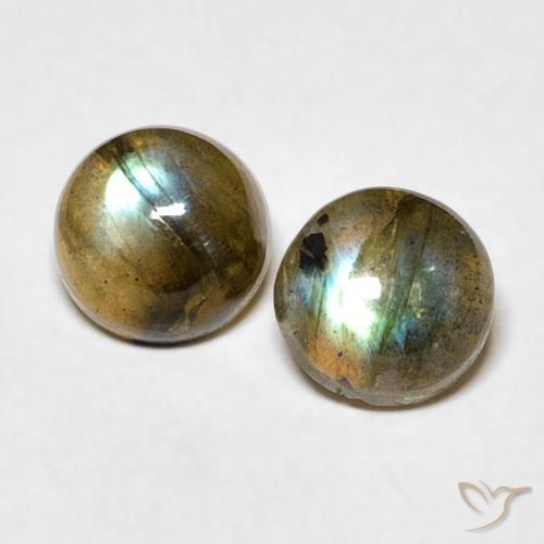 2.10ctw Naturel Multicolore Labradorite, Tour, Translucide