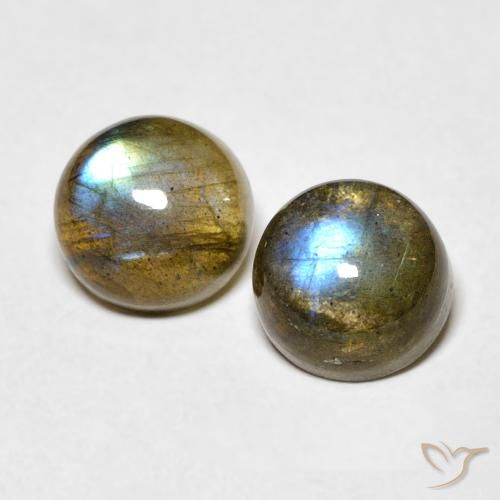 3.48ctw Naturel Multicolore Labradorite, Tour, Translucide