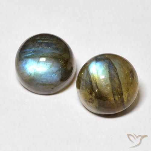 5.42ctw Naturel Multicolore Labradorite, Tour, Translucide