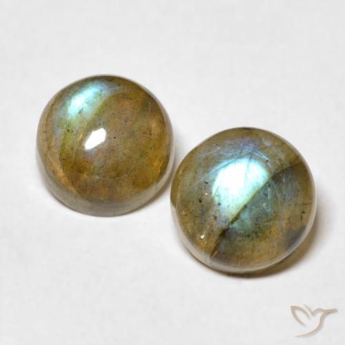 3.55ctw Naturel Multicolore Labradorite, Tour, Translucide