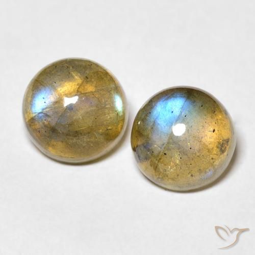 4.97ctw Naturel Multicolore Labradorite, Tour, Translucide