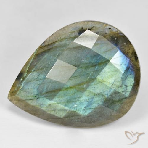 49.73ct Naturel Multicolore Labradorite, En forme de poire, Opaque