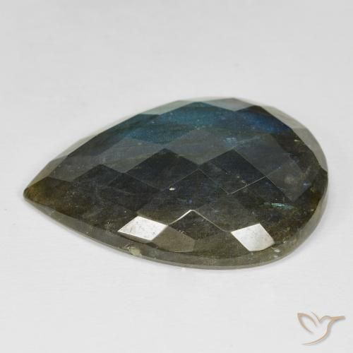Labradorite Multicolore naturelle En forme de poire, 49.73 ct, Opaque