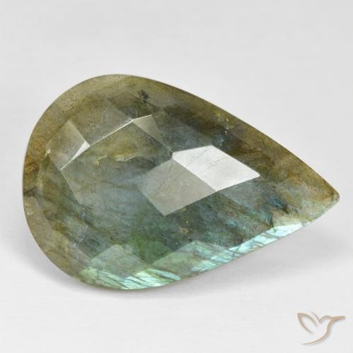 Labradorite Multicolore naturelle En forme de poire, 25.05 ct, Opaque