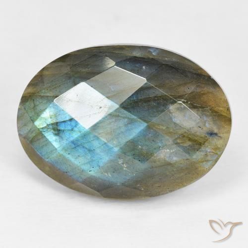 17.59ct Naturel Multicolore Labradorite, ovale, Opaque