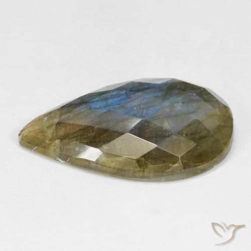 Labradorite Multicolore naturelle En forme de poire, 17.99 ct, Opaque